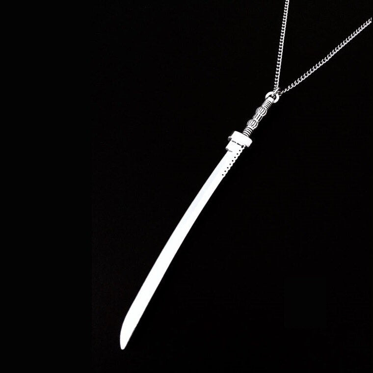 2021 Necklace Pendant Katana-shape Antique Bronze Antique Silver Color Necklace Jewelry Chain Accessories