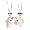 2022 3 pcs / set of Friends Cute Resin Pendant Necklace Ladies Women Unicorn Milk Biscuit Necklace BFF Couple Jewelry