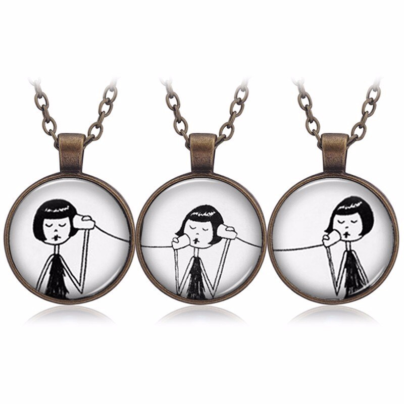 2022 3 pcs / set of Friends Cute Resin Pendant Necklace Ladies Women Unicorn Milk Biscuit Necklace BFF Couple Jewelry