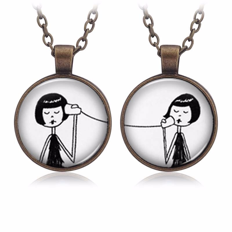 2022 3 pcs / set of Friends Cute Resin Pendant Necklace Ladies Women Unicorn Milk Biscuit Necklace BFF Couple Jewelry