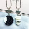 2022 3 pcs / set of Friends Cute Resin Pendant Necklace Ladies Women Unicorn Milk Biscuit Necklace BFF Couple Jewelry