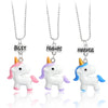 2022 3 pcs / set of Friends Cute Resin Pendant Necklace Ladies Women Unicorn Milk Biscuit Necklace BFF Couple Jewelry