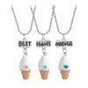 2022 3 pcs / set of Friends Cute Resin Pendant Necklace Ladies Women Unicorn Milk Biscuit Necklace BFF Couple Jewelry