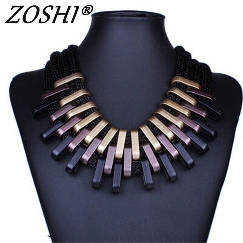 2021 Acrylic Punk Vintage Necklaces &Pendants Women Statement Necklace Gradient Drops Choker Maxi Colar Feminino