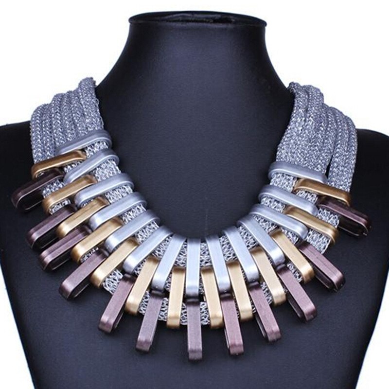 2021 Acrylic Punk Vintage Necklaces &Pendants Women Statement Necklace Gradient Drops Choker Maxi Colar Feminino