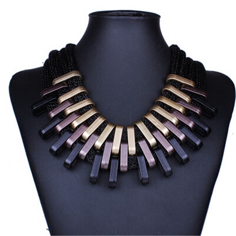 2021 Acrylic Punk Vintage Necklaces &Pendants Women Statement Necklace Gradient Drops Choker Maxi Colar Feminino