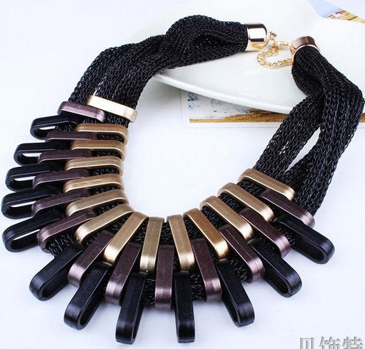2021 Acrylic Punk Vintage Necklaces &Pendants Women Statement Necklace Gradient Drops Choker Maxi Colar Feminino