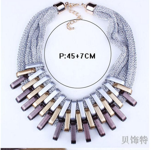 2021 Acrylic Punk Vintage Necklaces &Pendants Women Statement Necklace Gradient Drops Choker Maxi Colar Feminino