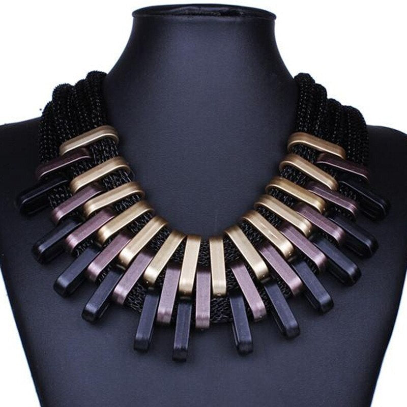 2021 Acrylic Punk Vintage Necklaces &Pendants Women Statement Necklace Gradient Drops Choker Maxi Colar Feminino