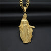 2021  316L Stainless Steel Chain With Gold Color Big Virgin Mary Pendant Necklace for Women Christian Jewelry Madonna