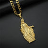 2021  316L Stainless Steel Chain With Gold Color Big Virgin Mary Pendant Necklace for Women Christian Jewelry Madonna