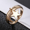 2022  CZ Cubic Zircon Ring Moon&amp;Star Open Rings for Women Girls Wedding Engagement Party Female Finger Ring