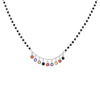 2022  Gold Color Initial Multicolor CZ Necklace Black Beaded Chain Necklace For Women Accessories Jewelry Girlfriend