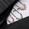 2022  Gold Color Initial Multicolor CZ Necklace Black Beaded Chain Necklace For Women Accessories Jewelry Girlfriend
