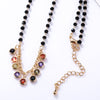 2022  Gold Color Initial Multicolor CZ Necklace Black Beaded Chain Necklace For Women Accessories Jewelry Girlfriend