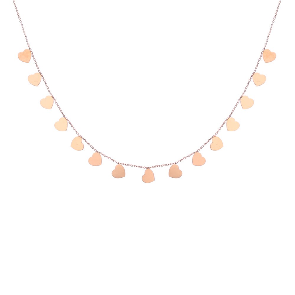 2022 s Stainless Steel Necklace For Women Rose Silvery Heart Pandant Summer Necklaces Jewelry Gift