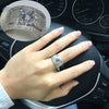 2022 Bohemian Crystal Large Women's Inlaid Color Rhinestone Ring Party Accessories Size 7~11