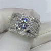 2022 Bohemian Crystal Large Women's Inlaid Color Rhinestone Ring Party Accessories Size 7~11