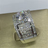 2022 Bohemian Crystal Large Women's Inlaid Color Rhinestone Ring Party Accessories Size 7~11