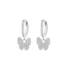 2022 Butterfly Charm Hoop Earrings For Women Trendy CZ Zircon Golden Cute Insect Jewelry Statement Women Accessories