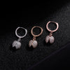2022 CZ Zircon Cute Beetle Dorp Eearrings For Woman Rose Gold Silvery Earrings Female Girl Gift Jewelry