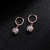 2022 CZ Zircon Cute Beetle Dorp Eearrings For Woman Rose Gold Silvery Earrings Female Girl Gift Jewelry