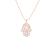 2022 CZ Zircon Hand Hamsa Pendant Necklace Gold Silver Color Hollow Clavicle Choker Necklace For Woman Jewelry Party Gifts