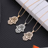2022 CZ Zircon Hand Hamsa Pendant Necklace Gold Silver Color Hollow Clavicle Choker Necklace For Woman Jewelry Party Gifts