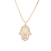 2022 CZ Zircon Hand Hamsa Pendant Necklace Gold Silver Color Hollow Clavicle Choker Necklace For Woman Jewelry Party Gifts
