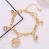 2022 Clear Crystal Double Layer Bracelets For Women Tree of Life Gold Silvery Multi Chain Bracelets Jewelry For Girl