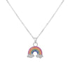 2022 Colorful Rainbow Cubic Zircon Pendant Necklace for Women Gold Silvery Chain Summer Necklace Women Trendy Jewelry Gift