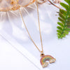 2022 Colorful Rainbow Cubic Zircon Pendant Necklace for Women Gold Silvery Chain Summer Necklace Women Trendy Jewelry Gift
