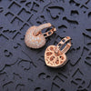 2022 Crystal Heart Hoop Earrings Rose Gold  Quality Wedding Engagement Bling Jewelry Earings For Women Party Gift
