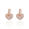 2022 Crystal Heart Hoop Earrings Rose Gold  Quality Wedding Engagement Bling Jewelry Earings For Women Party Gift
