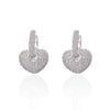 2022 Crystal Heart Hoop Earrings Rose Gold  Quality Wedding Engagement Bling Jewelry Earings For Women Party Gift
