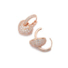 2022 Crystal Heart Hoop Earrings Rose Gold  Quality Wedding Engagement Bling Jewelry Earings For Women Party Gift