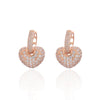 2022 Crystal Heart Hoop Earrings Rose Gold  Quality Wedding Engagement Bling Jewelry Earings For Women Party Gift