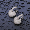 2022 Crystal Heart Hoop Earrings Rose Gold  Quality Wedding Engagement Bling Jewelry Earings For Women Party Gift
