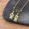 2021 Design Girl Boy Pendant Love Heart Family Necklace For Women Girls Kids Charm Year Party Christmas Jewelry Gifts