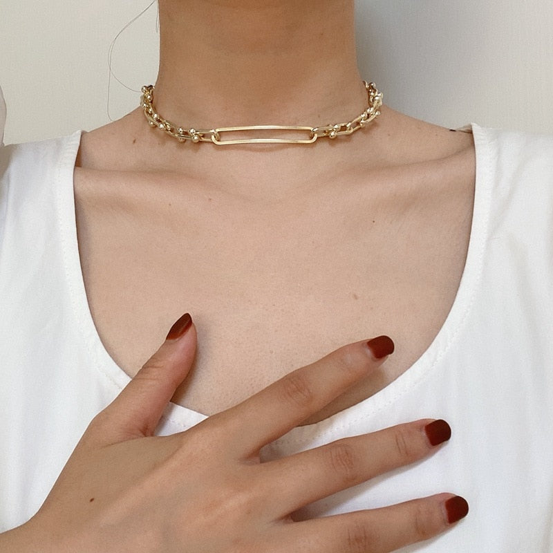 2021 Design Hiphop U Chains Chokers Necklaces for Women Punk Jewelry Vintage Band Pendant Necklace Gothic Statement Necklace