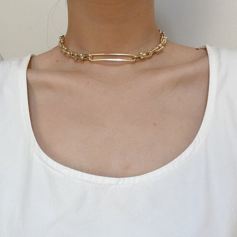 2021 Design Hiphop U Chains Chokers Necklaces for Women Punk Jewelry Vintage Band Pendant Necklace Gothic Statement Necklace