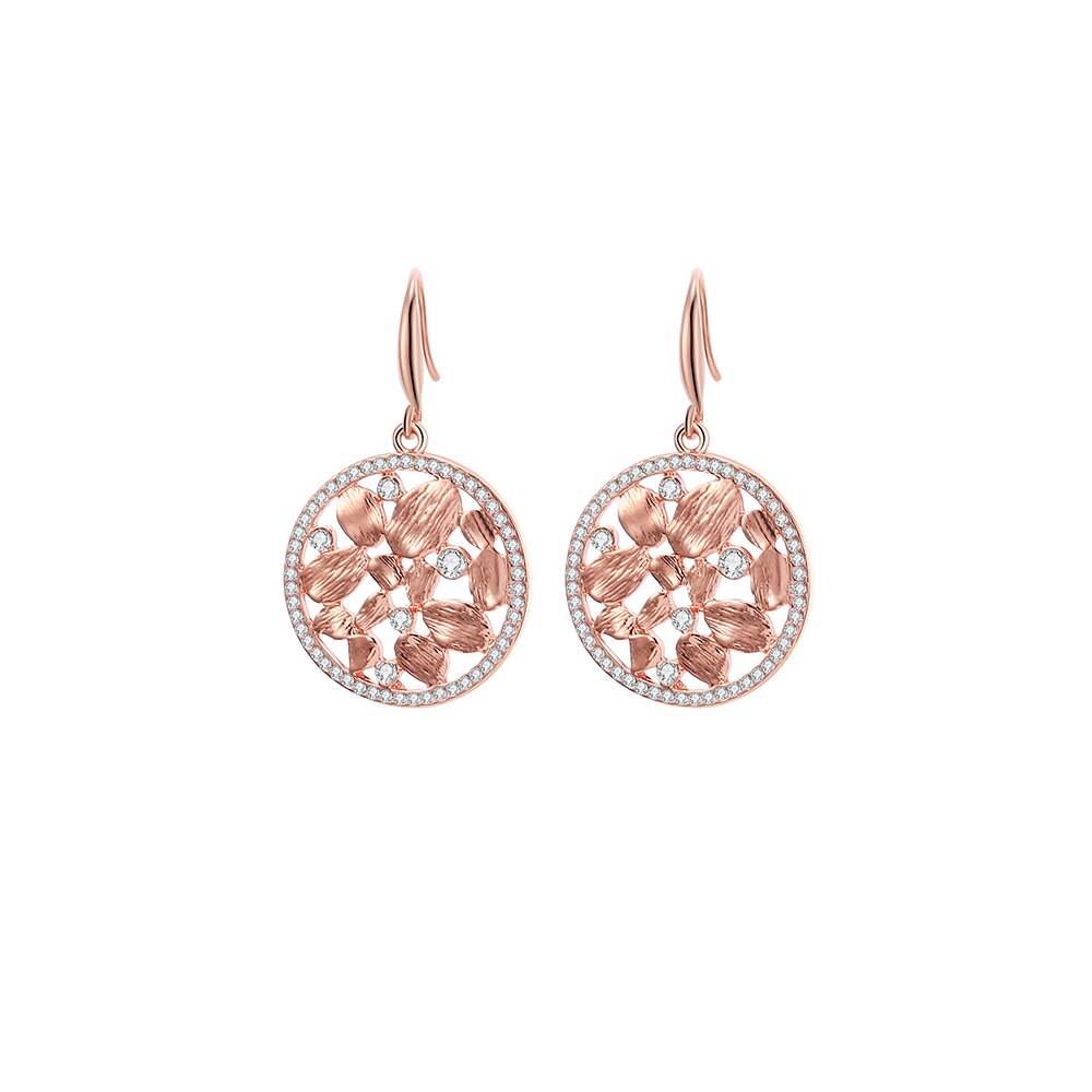 2022 Design Irregular Oval Flower Drop Earring For Woman Gold Color Clear White Crystal Round Elegant Earring Women Jewelry