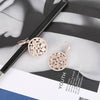 2022 Design Irregular Oval Flower Drop Earring For Woman Gold Color Clear White Crystal Round Elegant Earring Women Jewelry