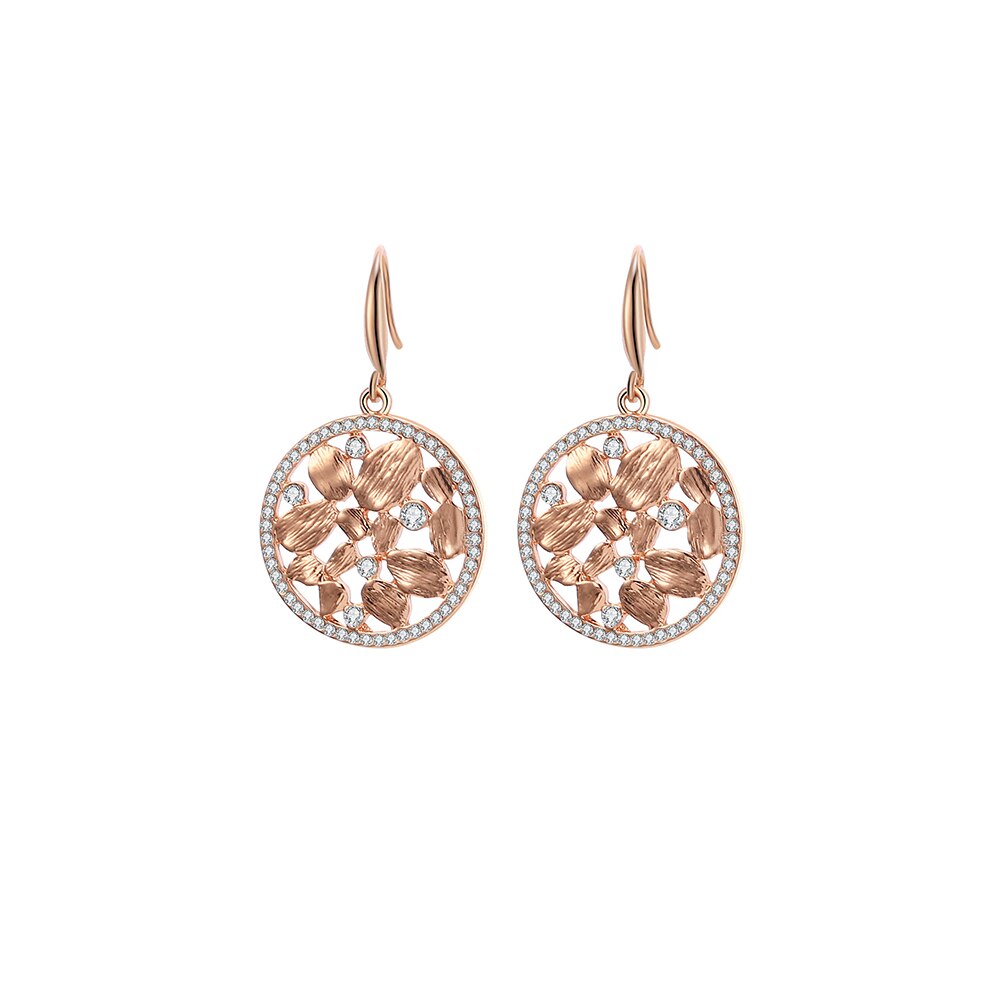 2022 Design Irregular Oval Flower Drop Earring For Woman Gold Color Clear White Crystal Round Elegant Earring Women Jewelry