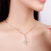 2022 Design Music Note Pendant Necklace for Women Gold Silvery Short Chain Clear Crystal Choker Wedding Jewelry