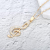 2022 Design Music Note Pendant Necklace for Women Gold Silvery Short Chain Clear Crystal Choker Wedding Jewelry