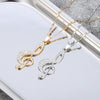 2022 Design Music Note Pendant Necklace for Women Gold Silvery Short Chain Clear Crystal Choker Wedding Jewelry