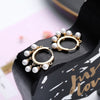 2022 Design Retro Pearl Hoop Earrings For Woman Gold Silvery Elegant Earrings Lady Jewelry Accessories Wedding Party Gift