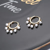 2022 Design Retro Pearl Hoop Earrings For Woman Gold Silvery Elegant Earrings Lady Jewelry Accessories Wedding Party Gift