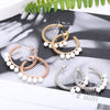 2022 Design Vintage Pearl Hoop Earings For Woman Gold Silvery Big Circle Earring For Girl Jewelry Gift